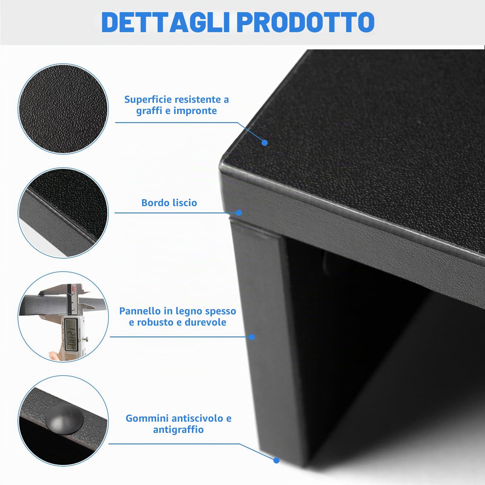 RFIVER Supporto per Doppio Monitor, Supporto Monitor 3 Ripiani per Laptop, Lunghezza Regolabile e Angolo di Rotazione di Legno Desktop Organizer Supporto Max 20 kg Nero