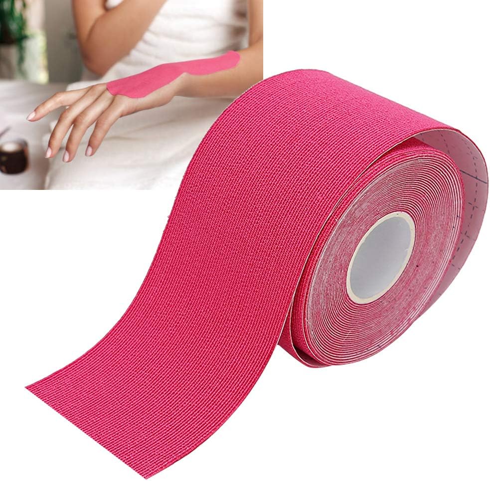 Kinesiology Tape, Breathable and Waterproof Latex Free Physio Tape Sports Tape for Muscles & Joints, Pain Relief and Injury Recovery(pink)