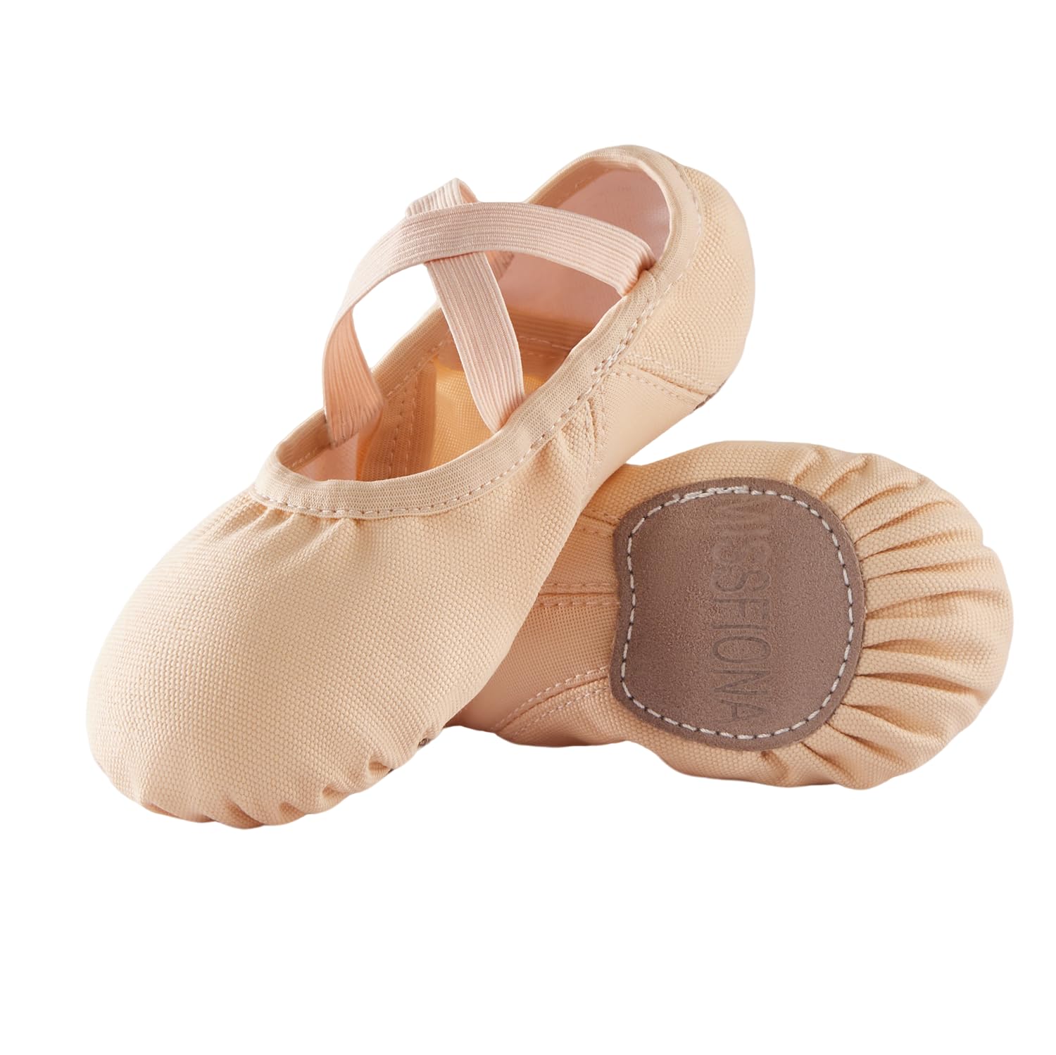 missfiona Scarpe da balletto per bambine, per principianti, balletto, pantofole con suola divisa