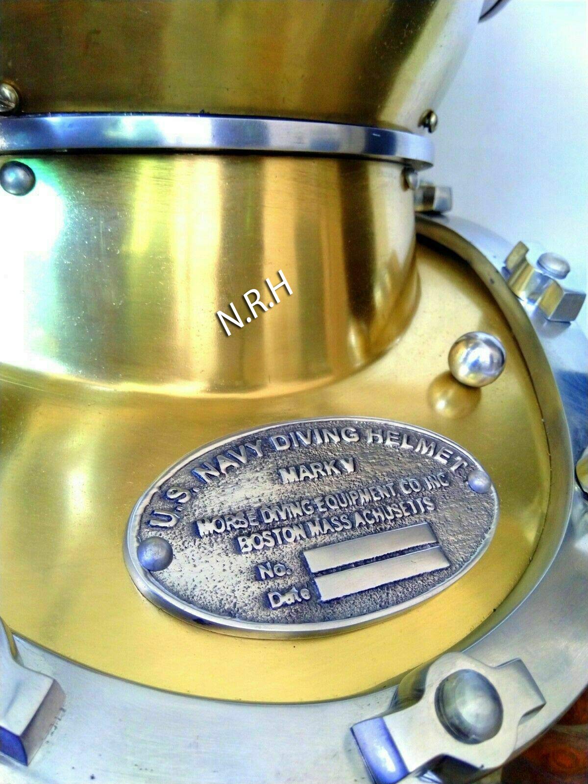 U.S Navy Mark V Casque de plongée avec finition chromée et laiton 45,7 cm