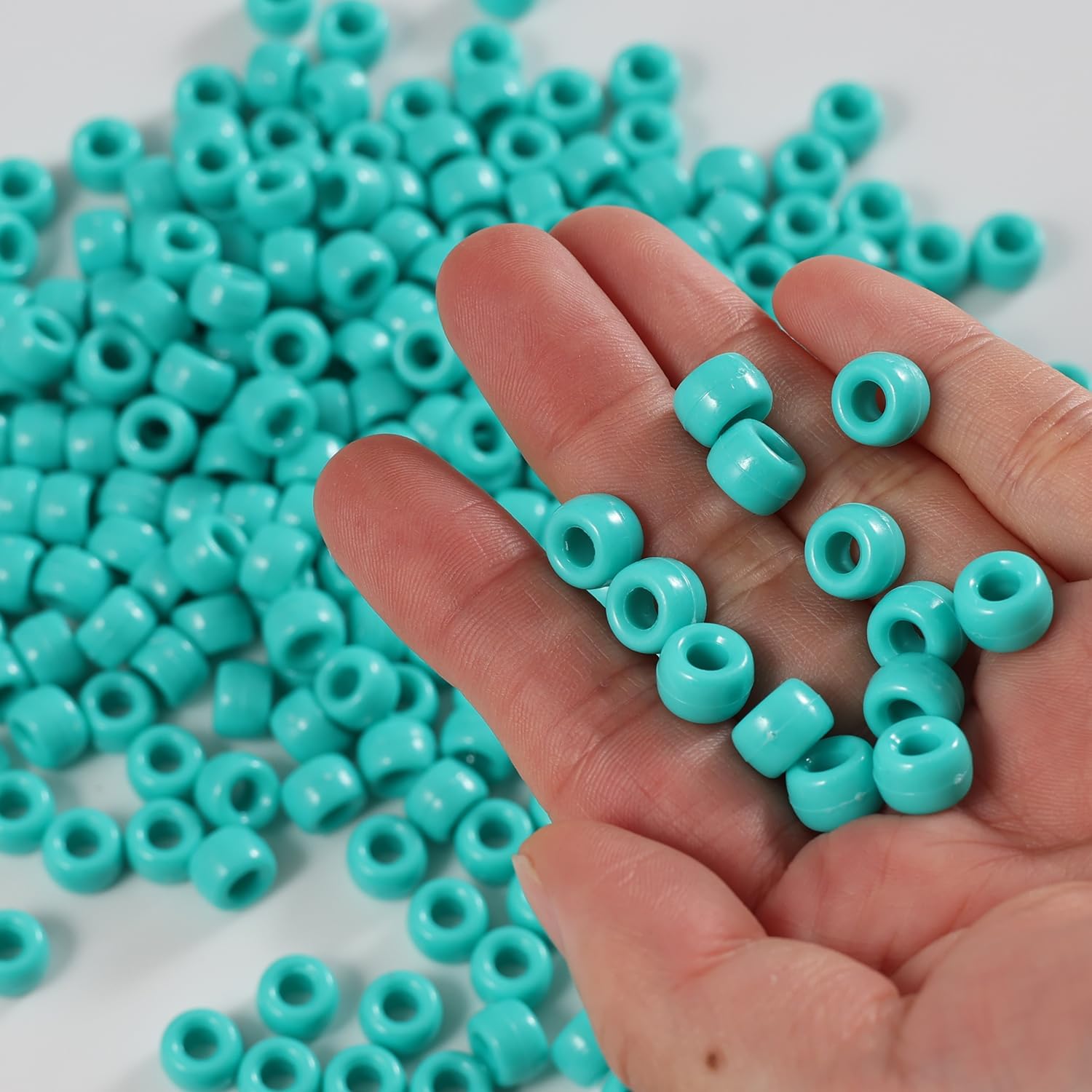 Gxueshan 1000 Pcs Acrylic Pony Beads 6x9mm Bulk for Bracelet Necklace Jewelry Making Earring Hair Braiding Kandi Beads image 3