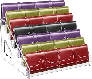 GRETJOB 7-Tier Wallet Display Stand, Acrylic Purse Display Stand, 7.8" Handbag & Perfume Organizer Rack, Cosmetic Jewelry Sunglasses Makeup Accessories Shelf (1 Pack)