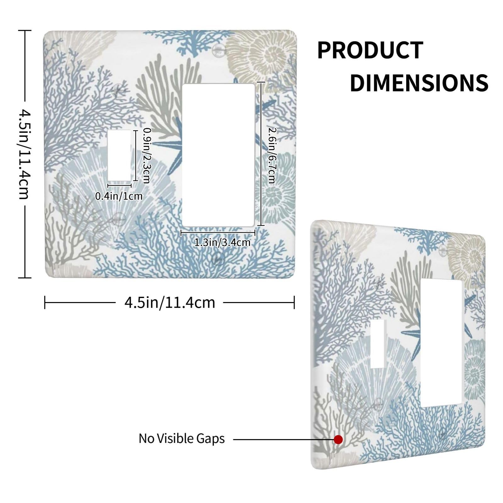2-Gang 1-Toggle 1-Rocker/GFCI Device Combination Wallplate Art Blue