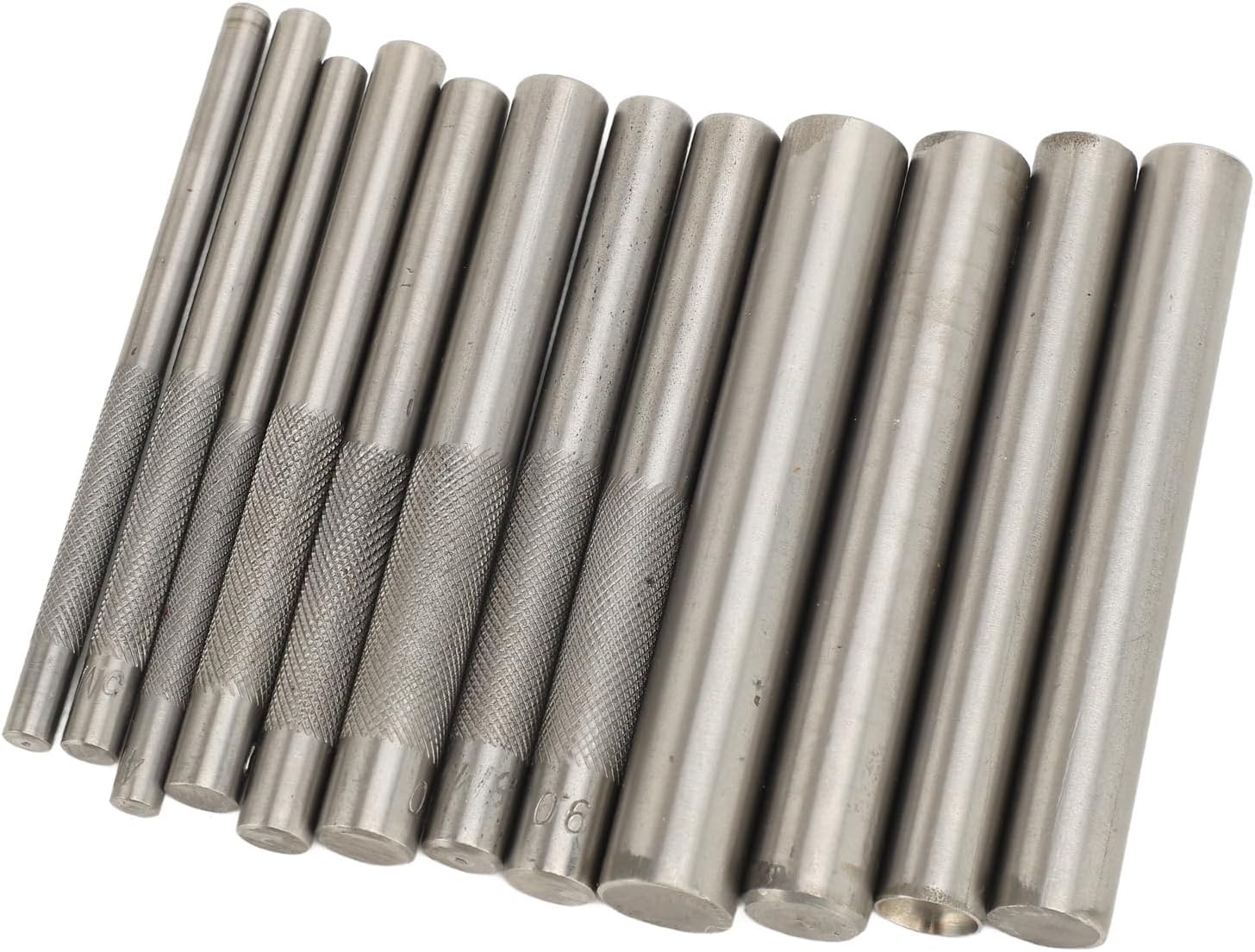 12PCS Rivet Setter Tool Kit, 3mm‑15mm Width Stainless Steel Leather Rivet Setter R for Punch Hole and Install Button