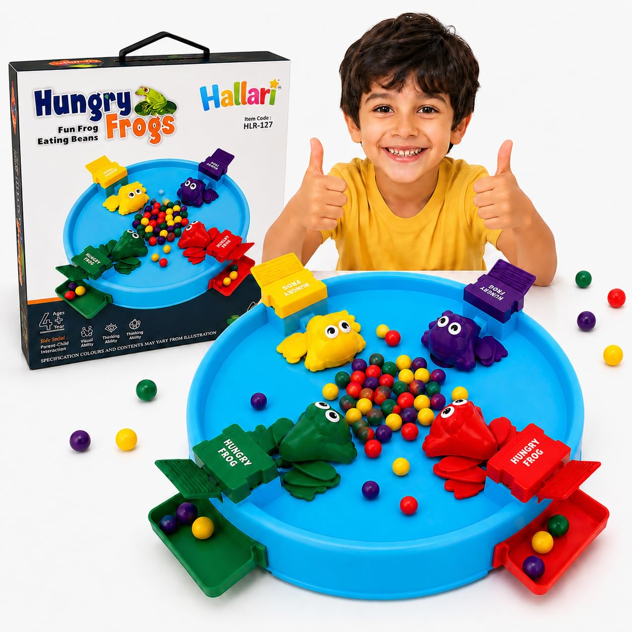 Hungry Frog Game for Indoor Family Board Games Bean Eating Frog Toys for Kids Activity 2 to 4 Player Fun Interactive Birthday Gift Girls and Boys Toys - Made in India (Hugry Frog- 4 Player)-image-19