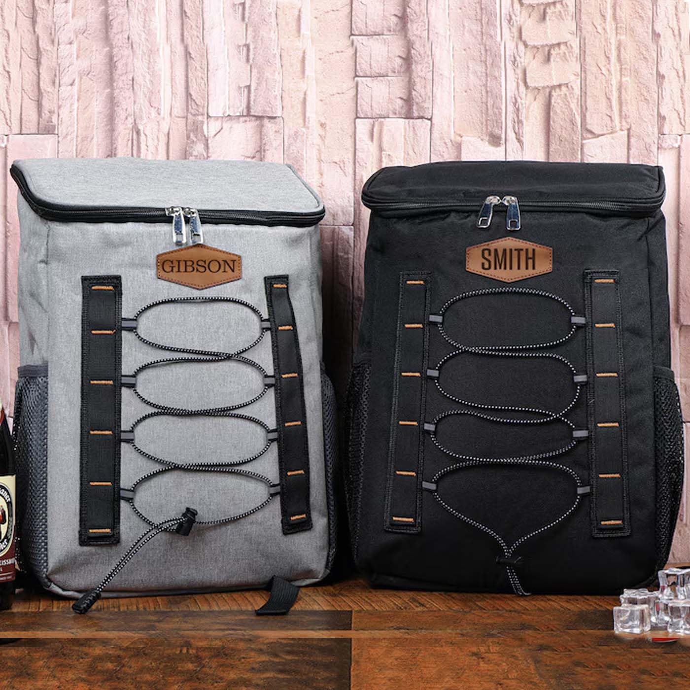 Personalized Groomsmen Cooler Backpacks, Custom Name Lunch Cooler Backpack, Hiking Cooler Backpack, Golf, Beer Cooler Equipments for Father, Husband, Groomsmen Gifts (Style A)