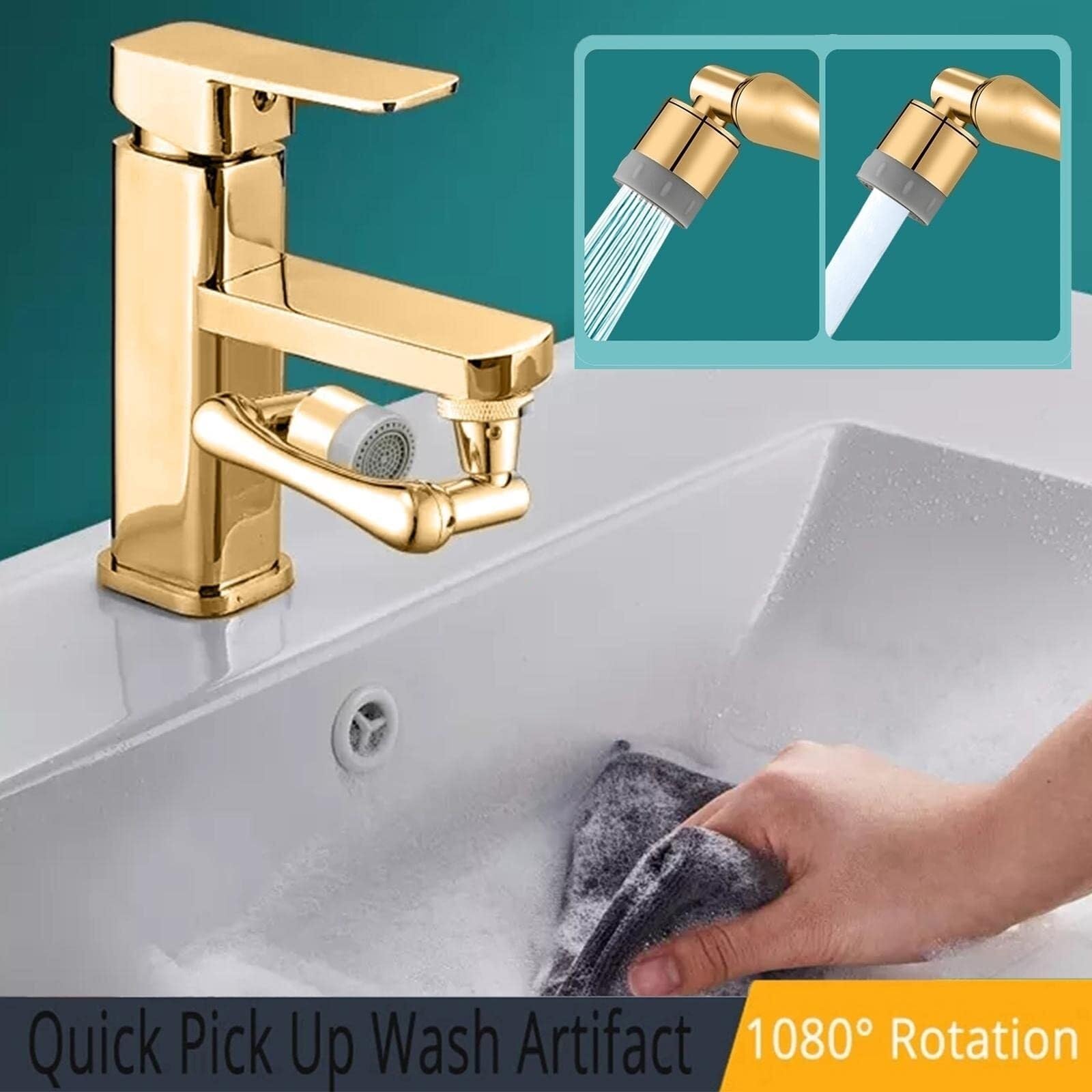 Perlator Kuchenna Dla Rodzin Hoteli Obrotowy Perlator Do Kranu Uniwersalny Przedłużacz Umywalki Filtr Adapter(Black)