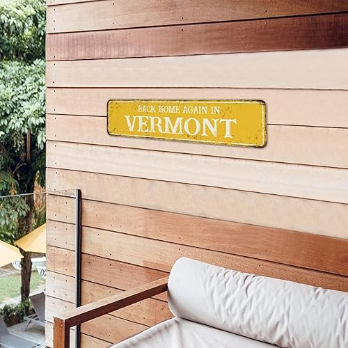 Miniatura 3 de Autravelco Back Home Again in Vermont - Letrero de metal personalizado para habitación, letreros de larga distancia para decoración del hogar, para