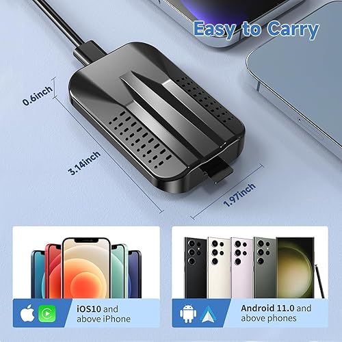 Miniatura 7 de Adaptador inalámbrico CarPlay con Netflix YouTube Google Play, adaptador inalámbrico Android Auto para autos CarPlay con cable de fábrica, caja