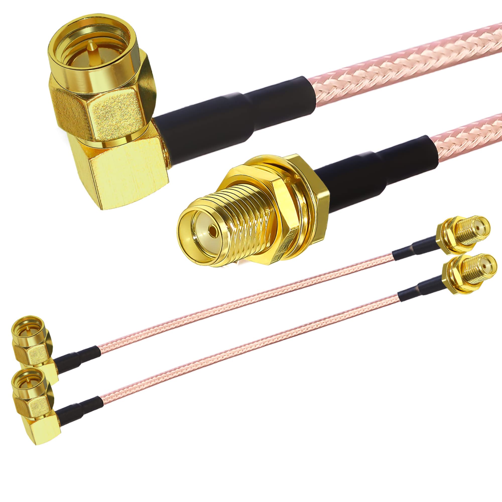 MJL-SMA接栓付SC316(白）　同軸ケーブル2m×2 4m×2 セット Amazon.co.jp: 144430MHz帯 22㎝ アンテナ(白)+2軸動式