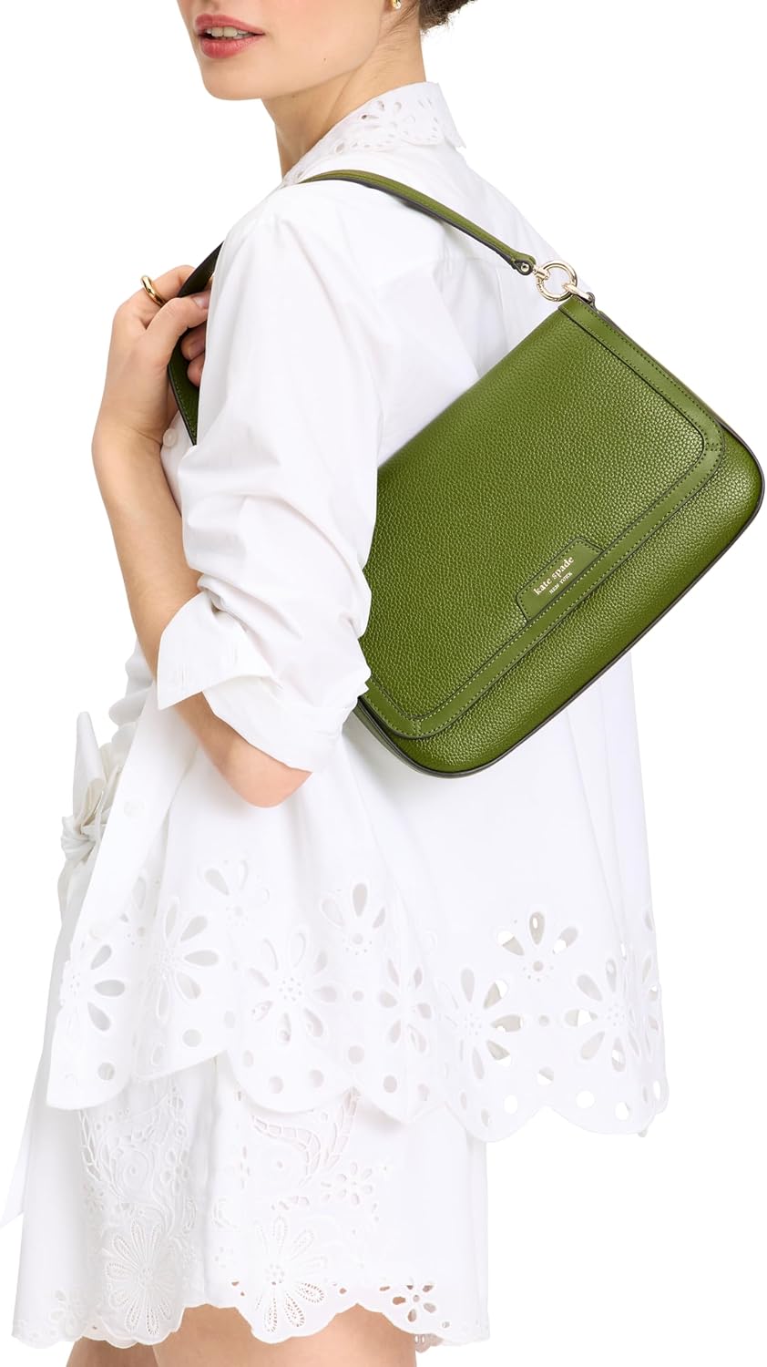 kate spade new york womens Hudson Pebbled Leather Flap Shoulder Bag - Image 6