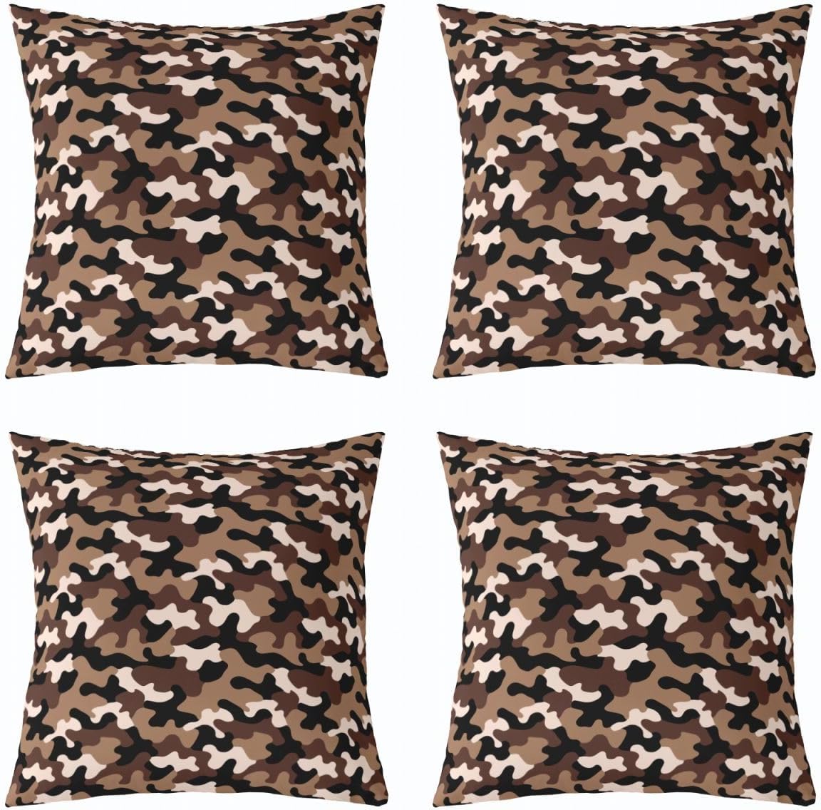 Castle Fairy Camo Brown Black Throw Pillow Cover for Kid Teen Adult image 4
