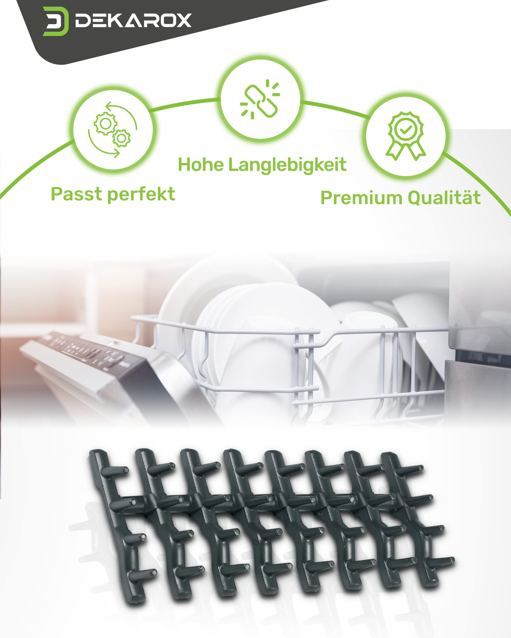 2 x Oberkorbeinsatz für AEG Electrolux Zanussi Zanker 138018410/9 1380184109 für Geschirrkorb oben in Spülmaschine Geschirrspüler Grau