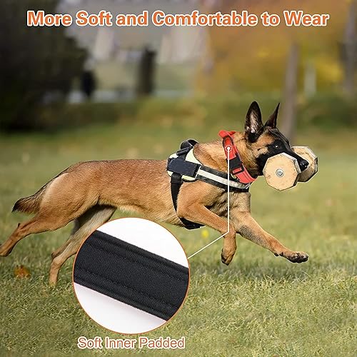 Miniatura 7 de KCUCOP Collar táctico para perro con asa, collar militar ajustable para perro con hebilla de metal y parches, collares de perro resistentes para