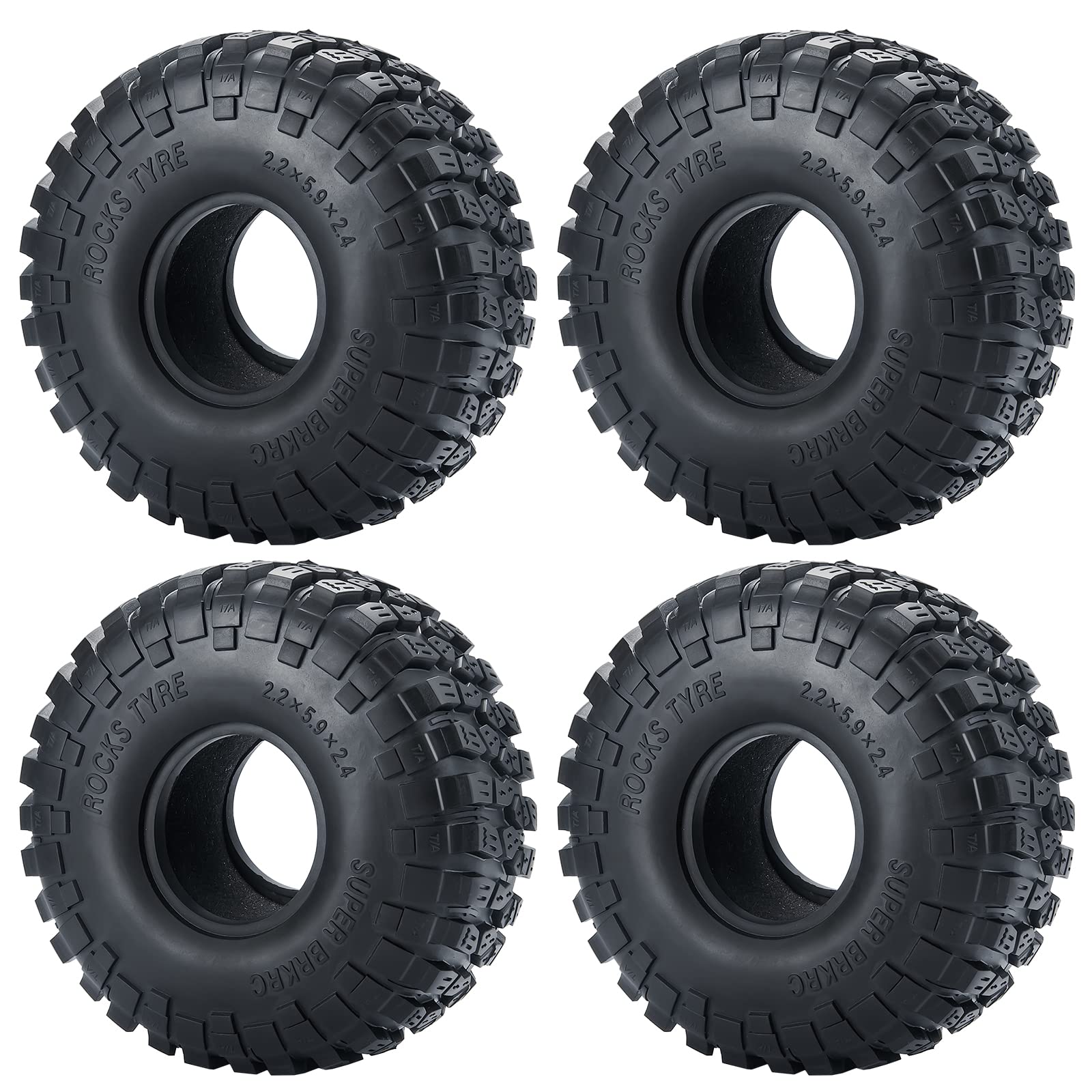 Runup 2,2-calowe opony Crawler 4-częściowy zestaw opon gumowych RC do 1/10 RC Rock Crawler Axial SCX10 RR10 Wraith