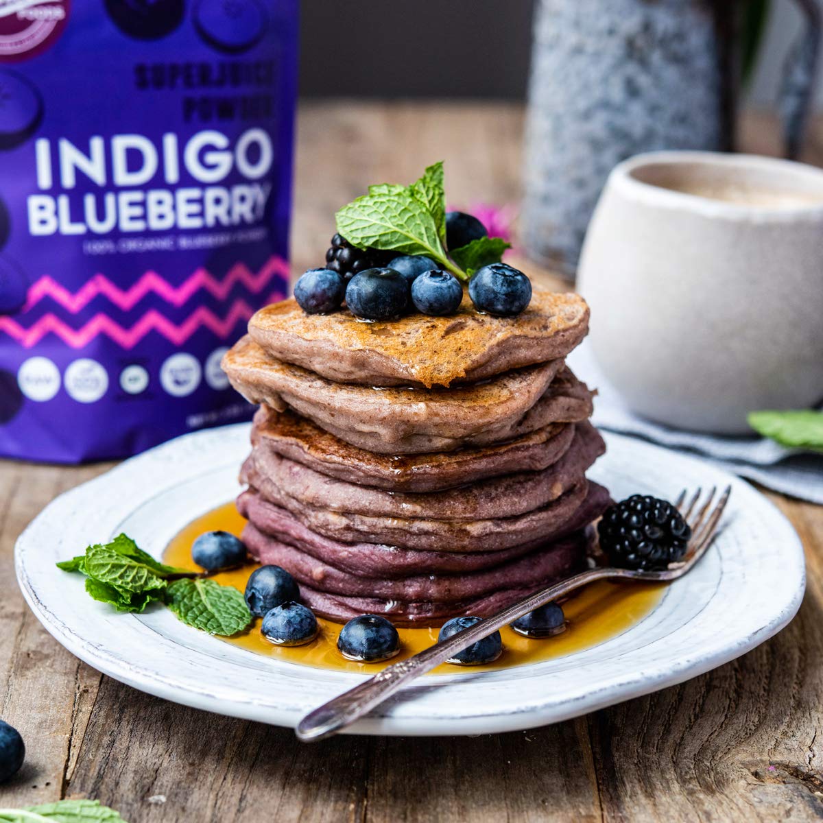 Polvo orgánico de arándanos índigo, polvo colorante alimentario morado, sin gluten, sin OMG, 5 onzas (paquete de 1) 8