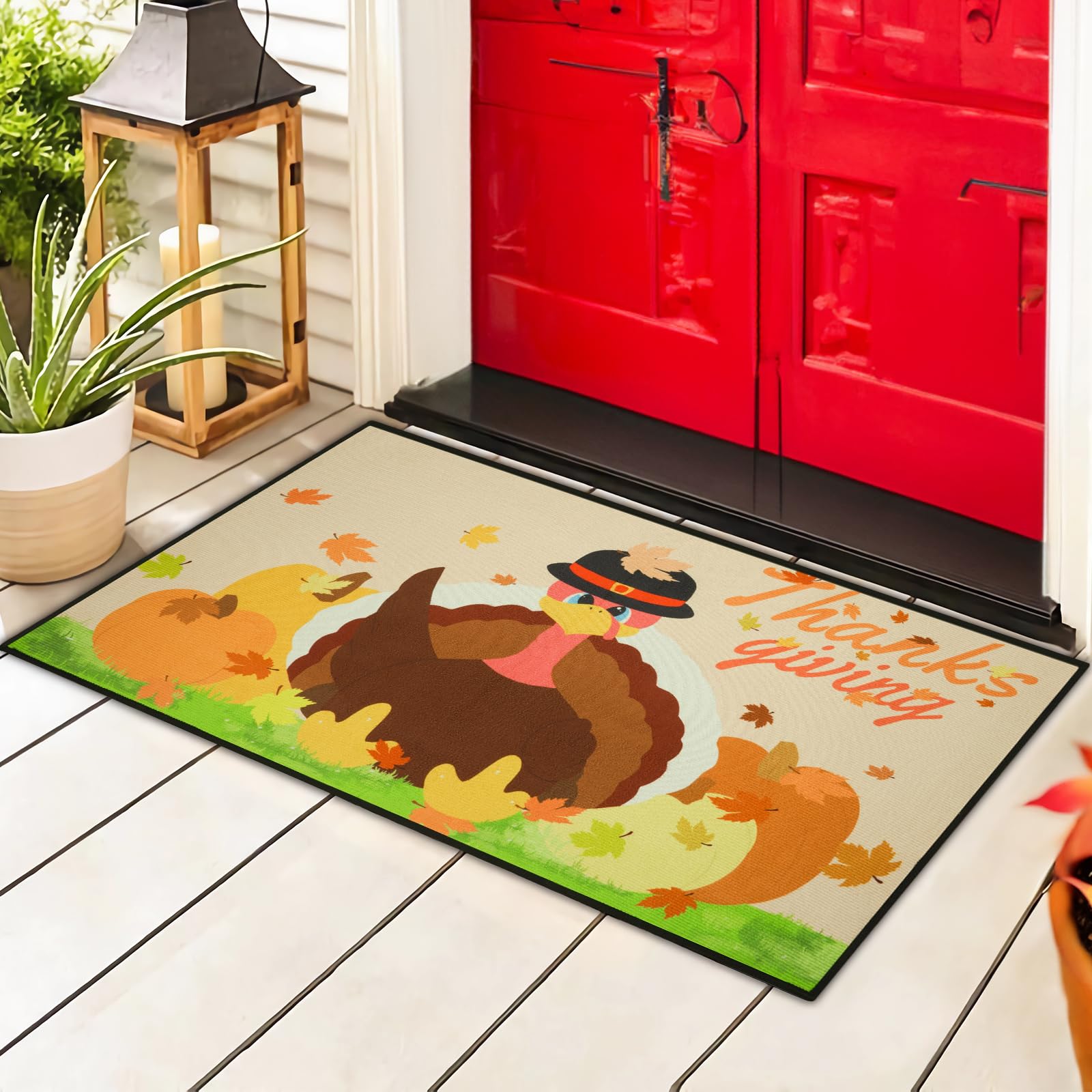 NIGOWAYS Doormat - Turkeys Door Mat,Turkey Welcome Mat,Non-Slip Door Mat for Indoor Outdoor,Living Room,Entryway,Farmhouse,18''x30''