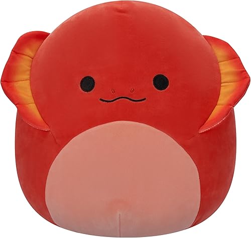 Squishmallows Lagarto original de 14 pulgadas Maxie Red Frilled-Neck - Peluche grande oficial de Jazwares
