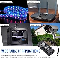 Vista 5 de TOBWOLF 3 Prong DC 12V 8A Power Supply Adapter, 96W AC 100V-240V to DC 12V 8A Transformer, 12V-8A Switching Adapter AC/DC Converter, AC/DC