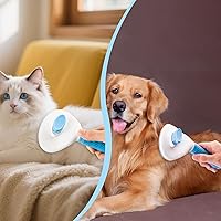 Vista 7 de Depets Cepillo de limpieza autolimpiante, cepillo de pelo suelto fácil de quitar, herramienta de masaje para mascotas adecuada para mascotas