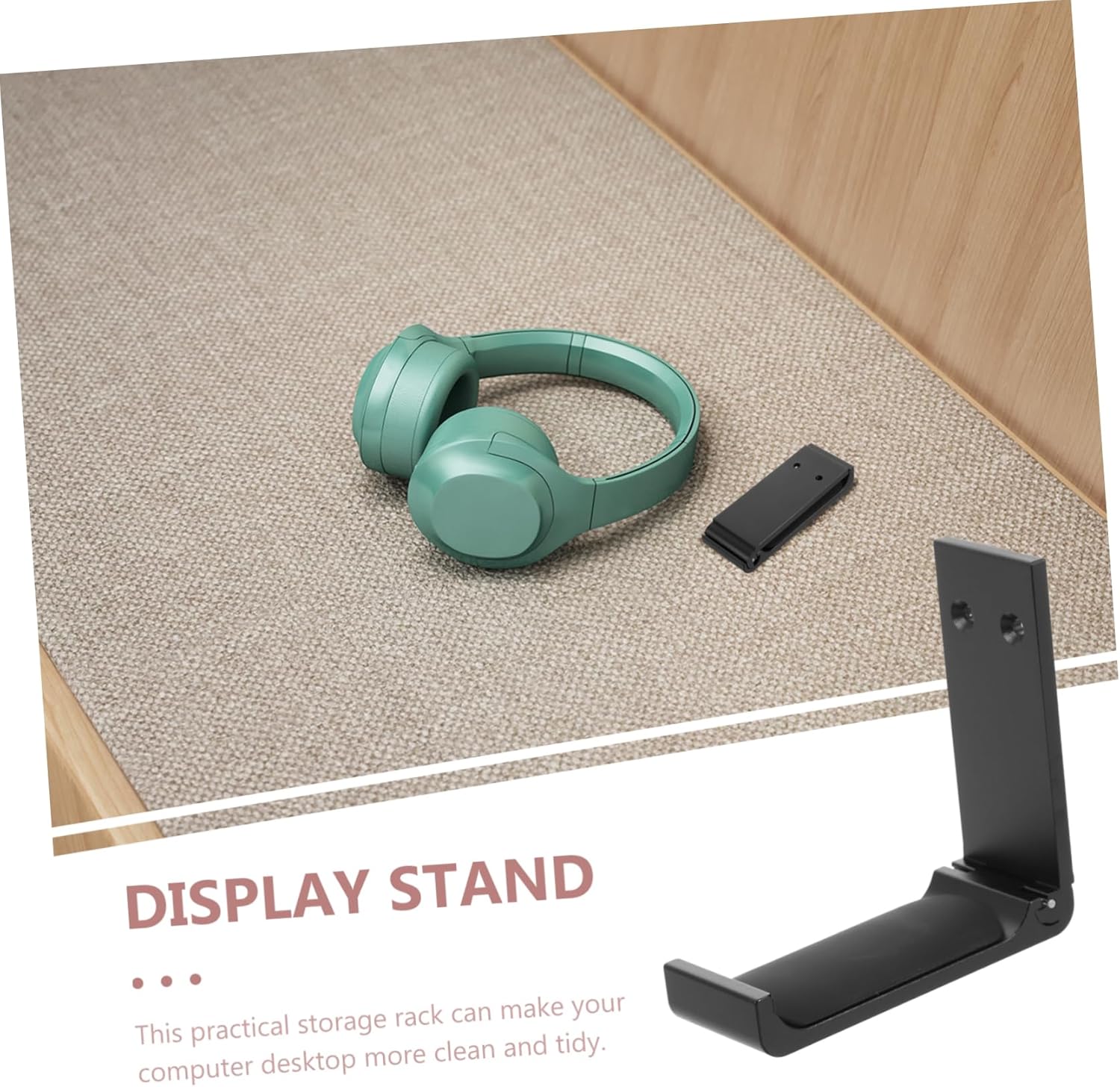 TEHAUX 4sets Headset Bracket Aluminum Alloy Headphone Hanger Space-Saving Design