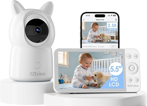 Babyphone Caméra 2.5K & Ultra Grand Moniteur HD 5,5" CZEview