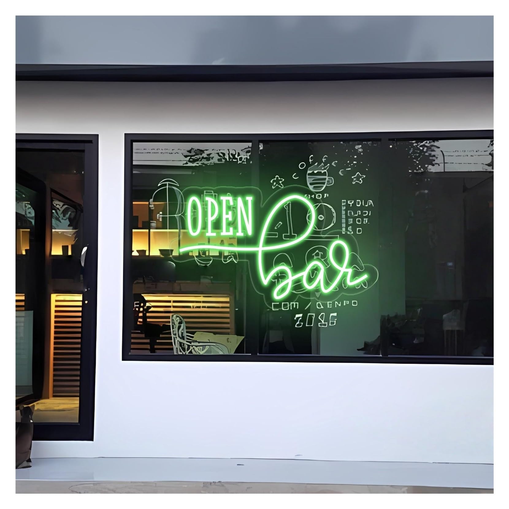 RONGCH Hanging Art Signs Open Bar Neon Sign,Suitable for Pub, Lounge, Restaurant Decor with Dimmable 23cmx40cm(D)