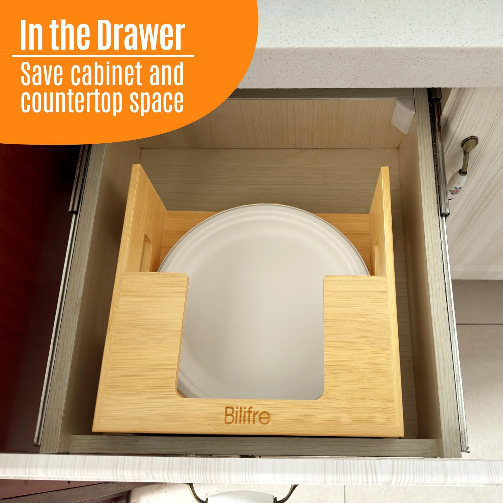 8/9/10 Inch Paper Plate Organizer Under Cabinet, Wall Mounted Plate ...