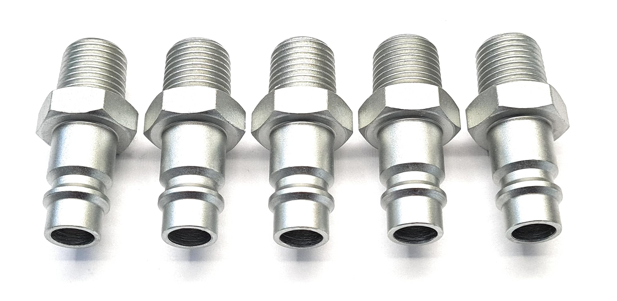 Delta-P Men's Silver 5 X Quick Release Euro Compressed Airline Coupler Fitting Connector 1/4" Bspt - Cejn 320 - Rectus 25/26 - Pcl Aa7102 Interchange