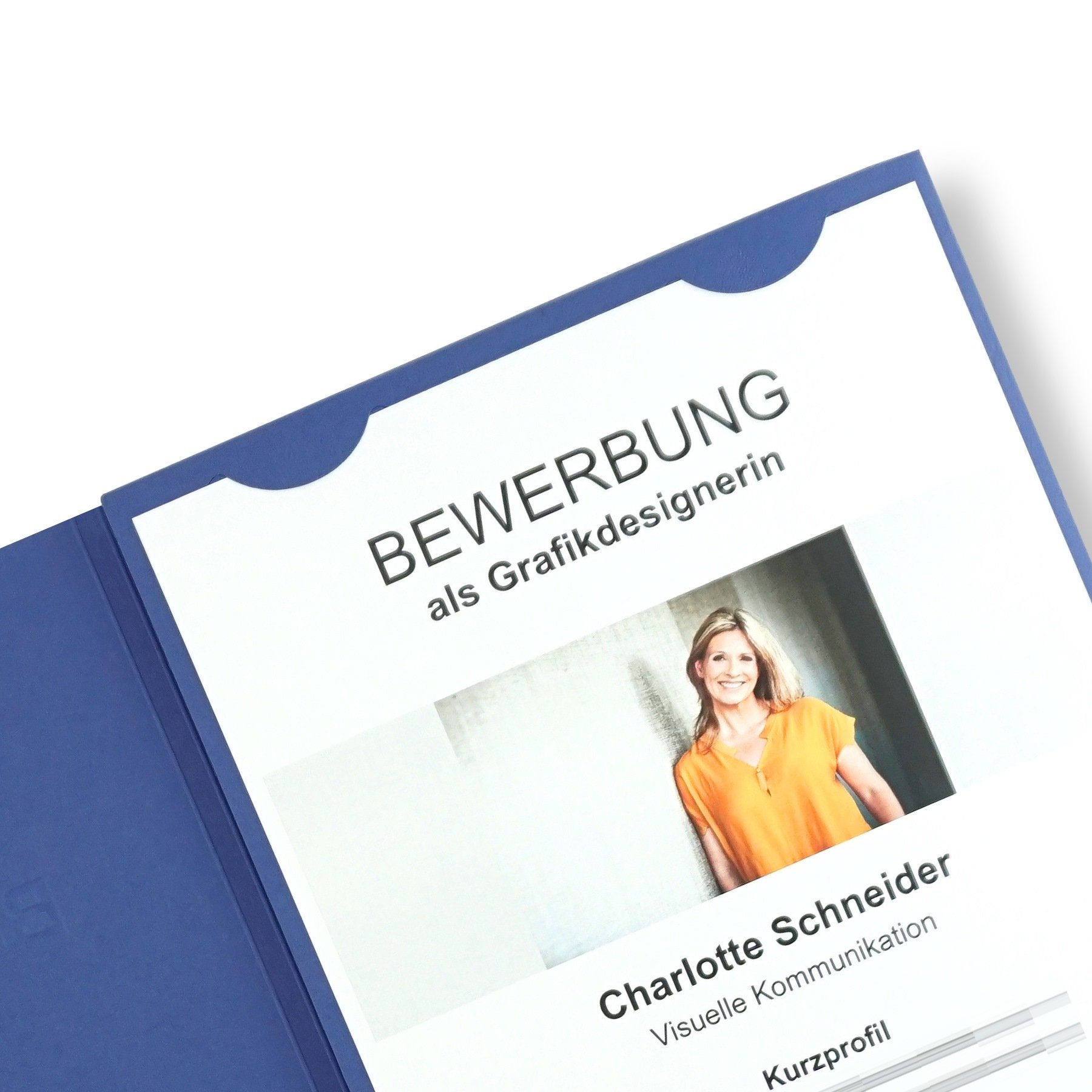 50 Stück 3-teilige Bewerbungsmappen Blau mit 2 Klemmschienen in feinster Lederstruktur - hochwertige Prägung ''BEWERBUNG'' - direkt vom Hersteller STRATAG