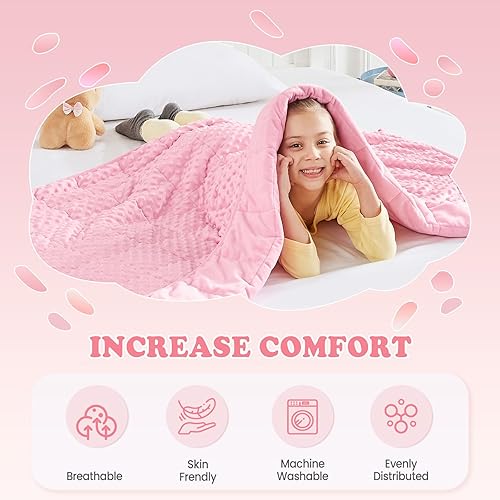 Miniatura 53 de HOSUKKO Manta con peso, manta pesada de unicornio rosa de 3 libras, manta transpirable (36 x 48 pulgadas, 3 libras)