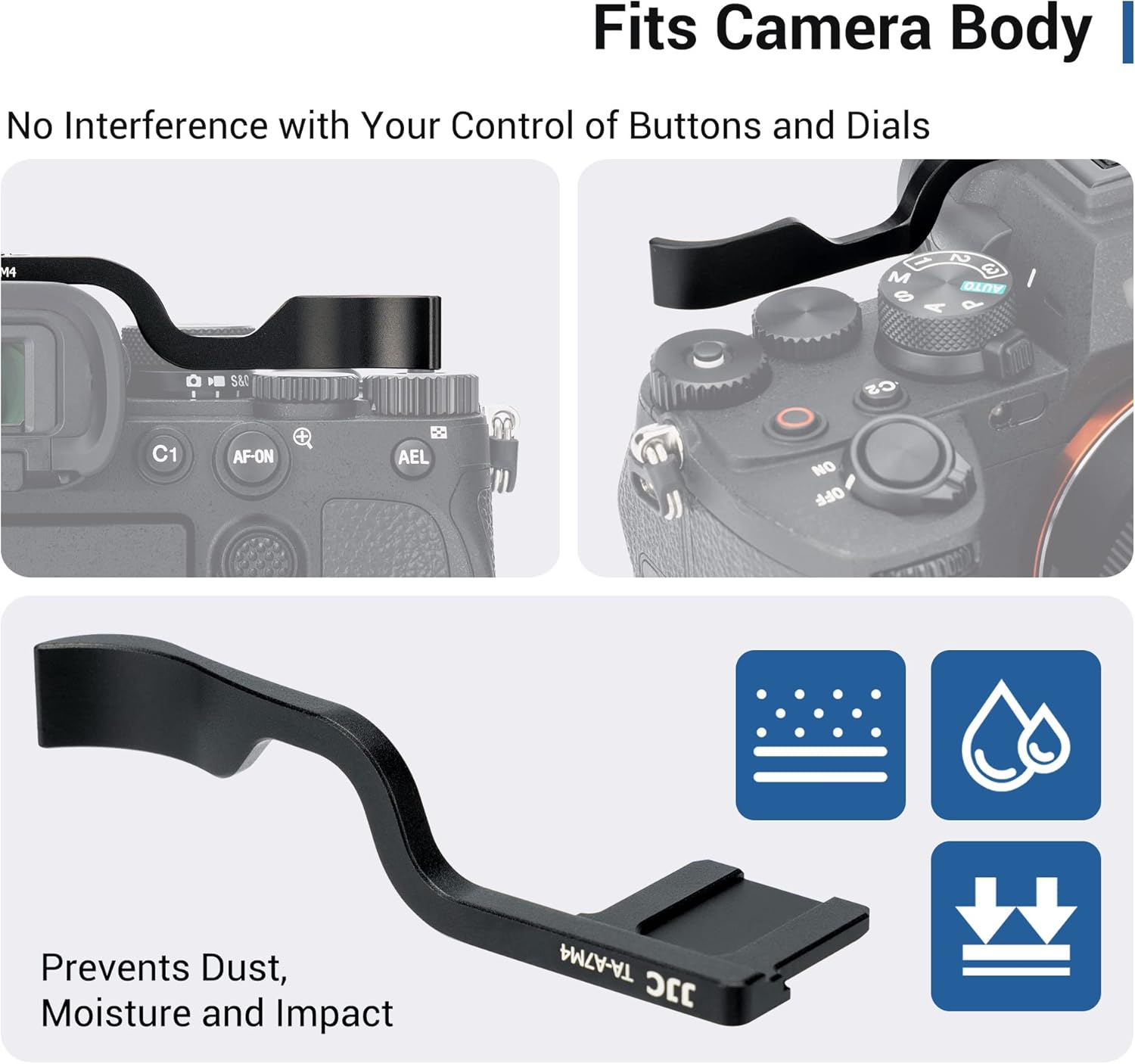 JJC Metal Thumb Up Rest Hand Grip for Sony A7 V A7 IV A7R V A7M5 A7M4 A7R5, Hot Shoe Thumb Support for Easier Handling & Secure Hold - Image 5