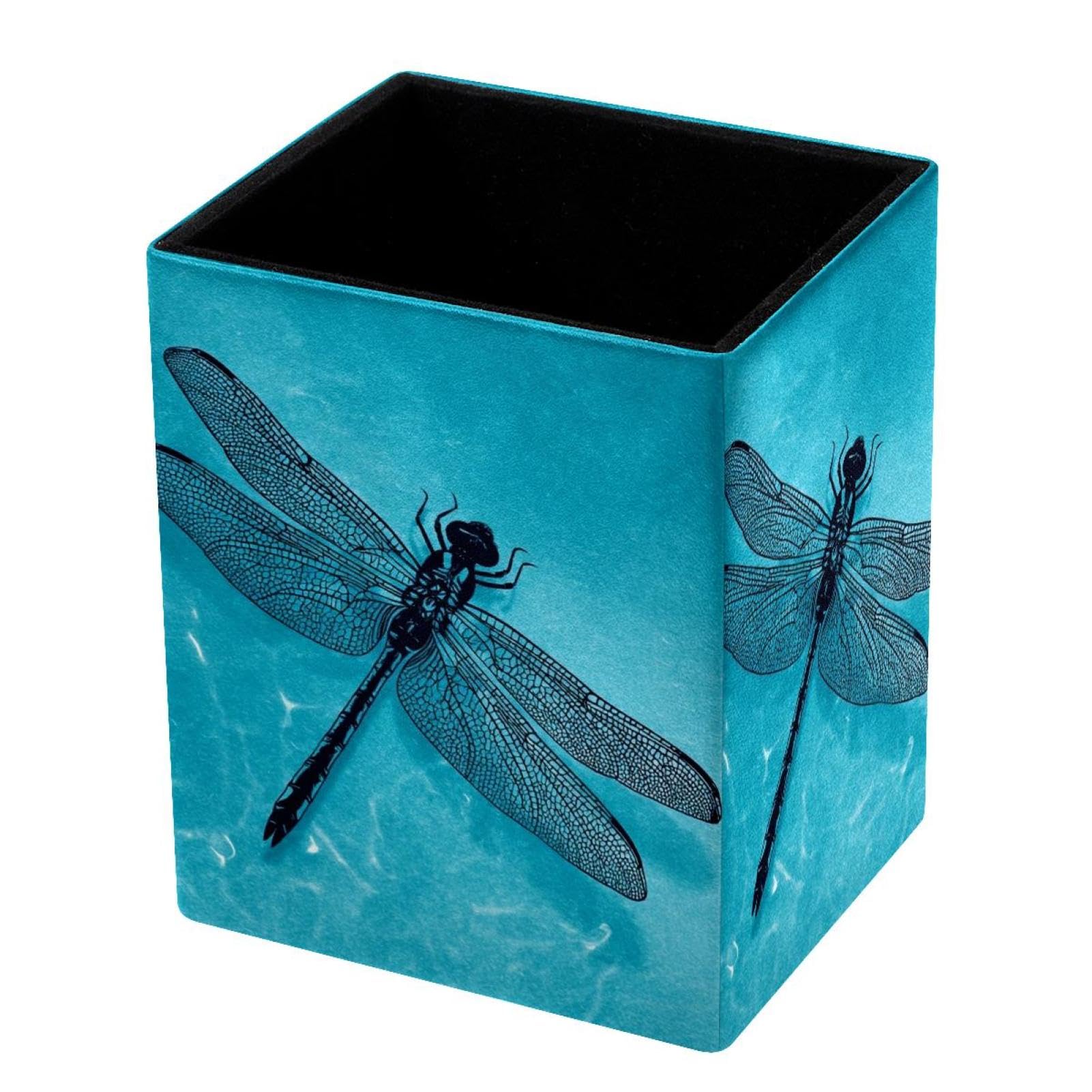 VAPOKF Pencil Holders for Desk, Dragonfly Printed Pen Holders Pen Pot Makeup Brushes Storage Desktop Stationery Supplies Organiser for Home Office