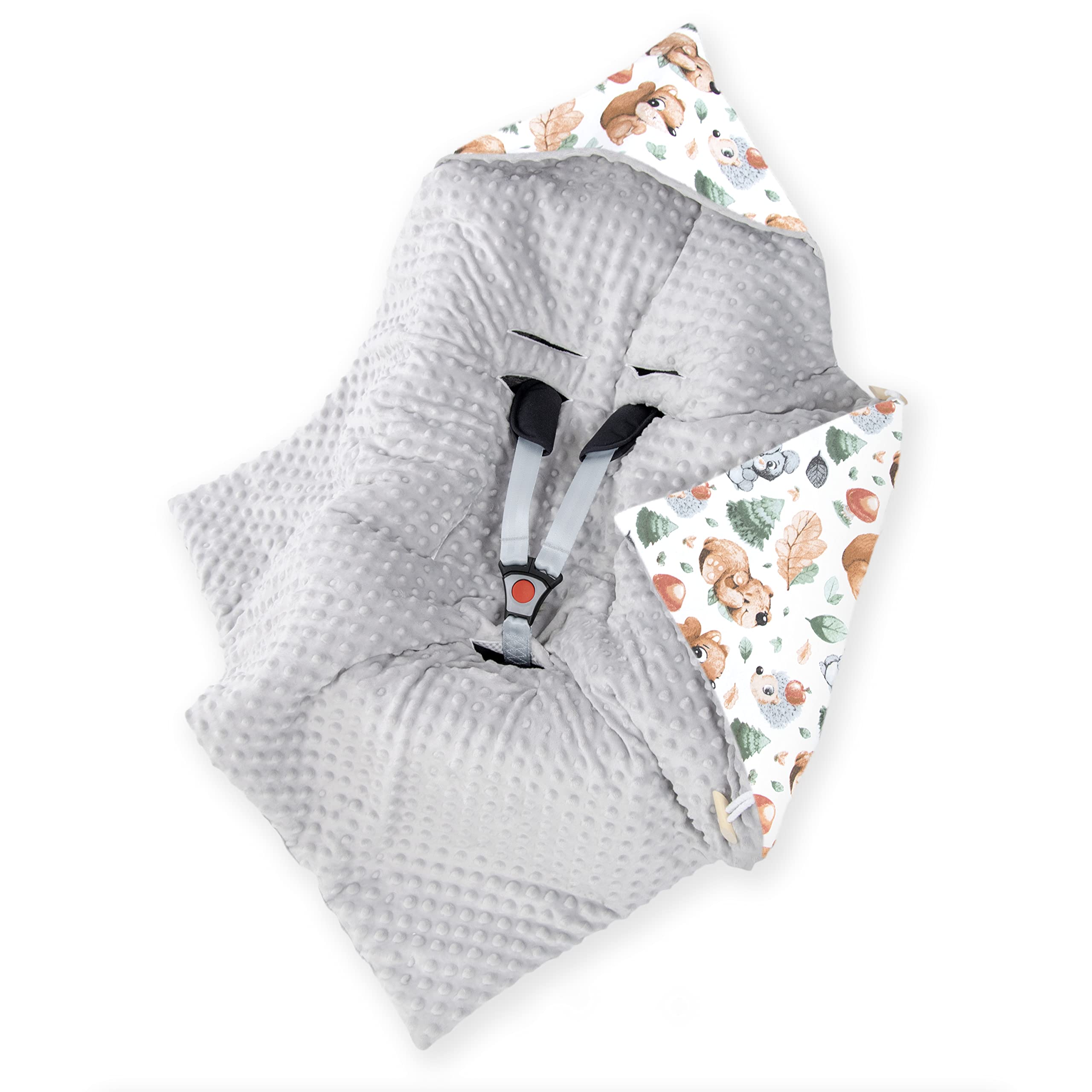 Amilian Copertina per ovetto, 90 x 90 cm, per il comfort e la sicurezza del vostro bambino, per passeggino o seggiolino auto, scoiattolo