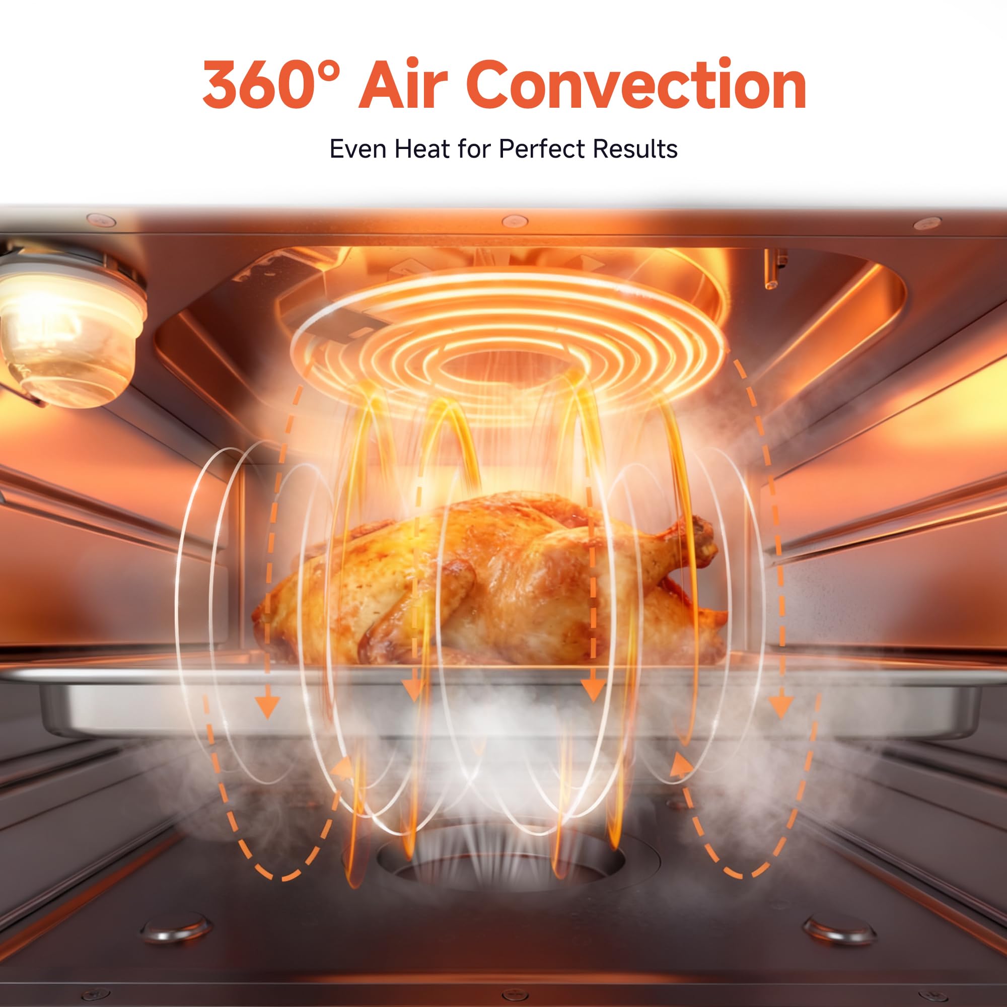 OUNIN Steam Oven 18L, 11-in-1 Air Fryer Oven with Steam Infusion, Dual Cook, Bake, Roast, Dehydrate & Self-Cleaning, 360° Even Heating, Easy to Use, Stainless Steel Inner, Space-saving Design - 5