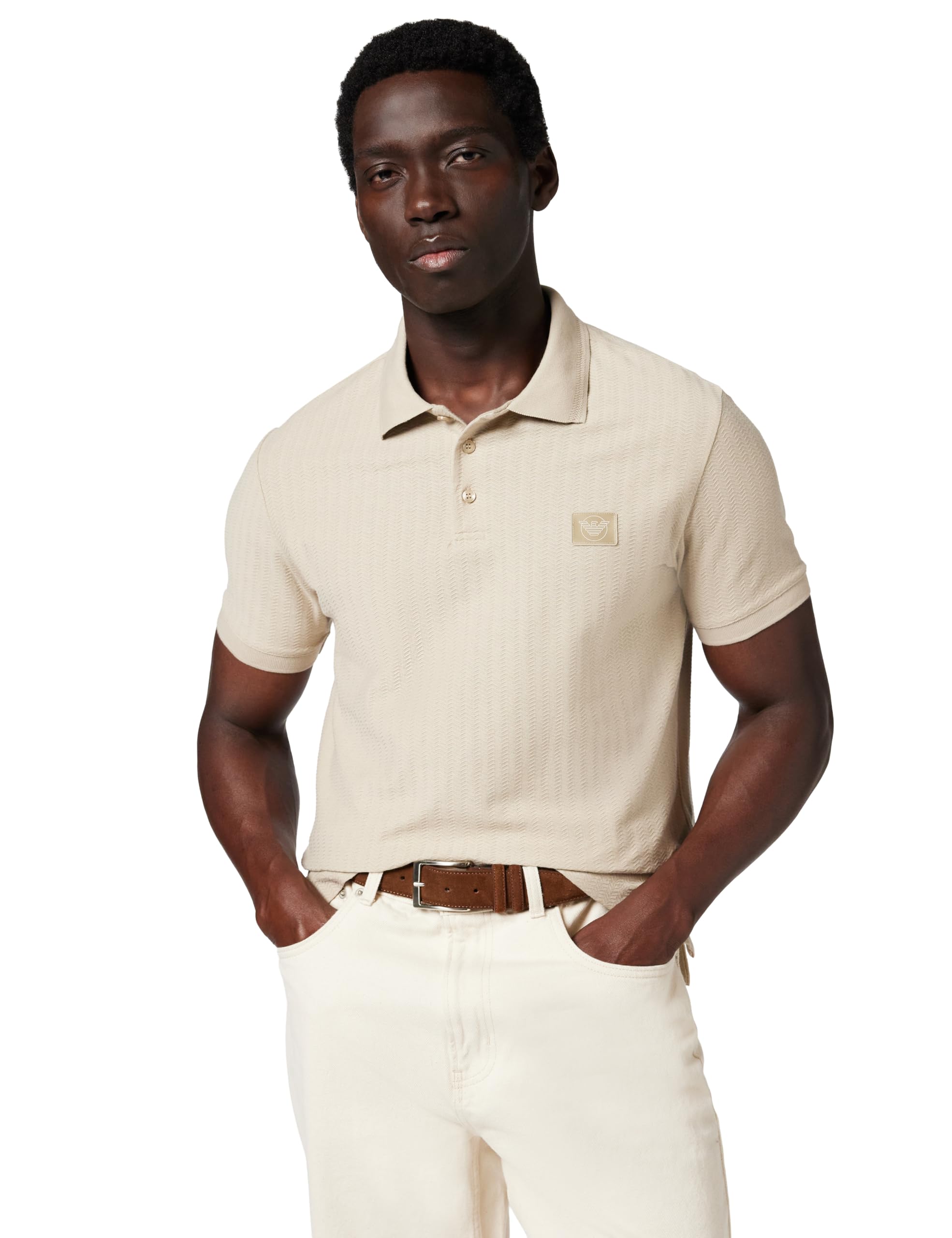 Emporio Armani Men's Satin Label Polo Brown M