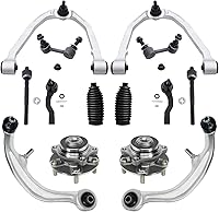 Vista 103 de Detroit Axle - Kit de suspensión de 14 piezas para Jeep Liberty 2006-2007, 2 cubos de rodamiento de ruedas, 2 brazos de control superior, 2 rótulas