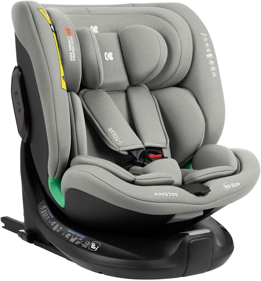 Car seat rotated towards the side for child access