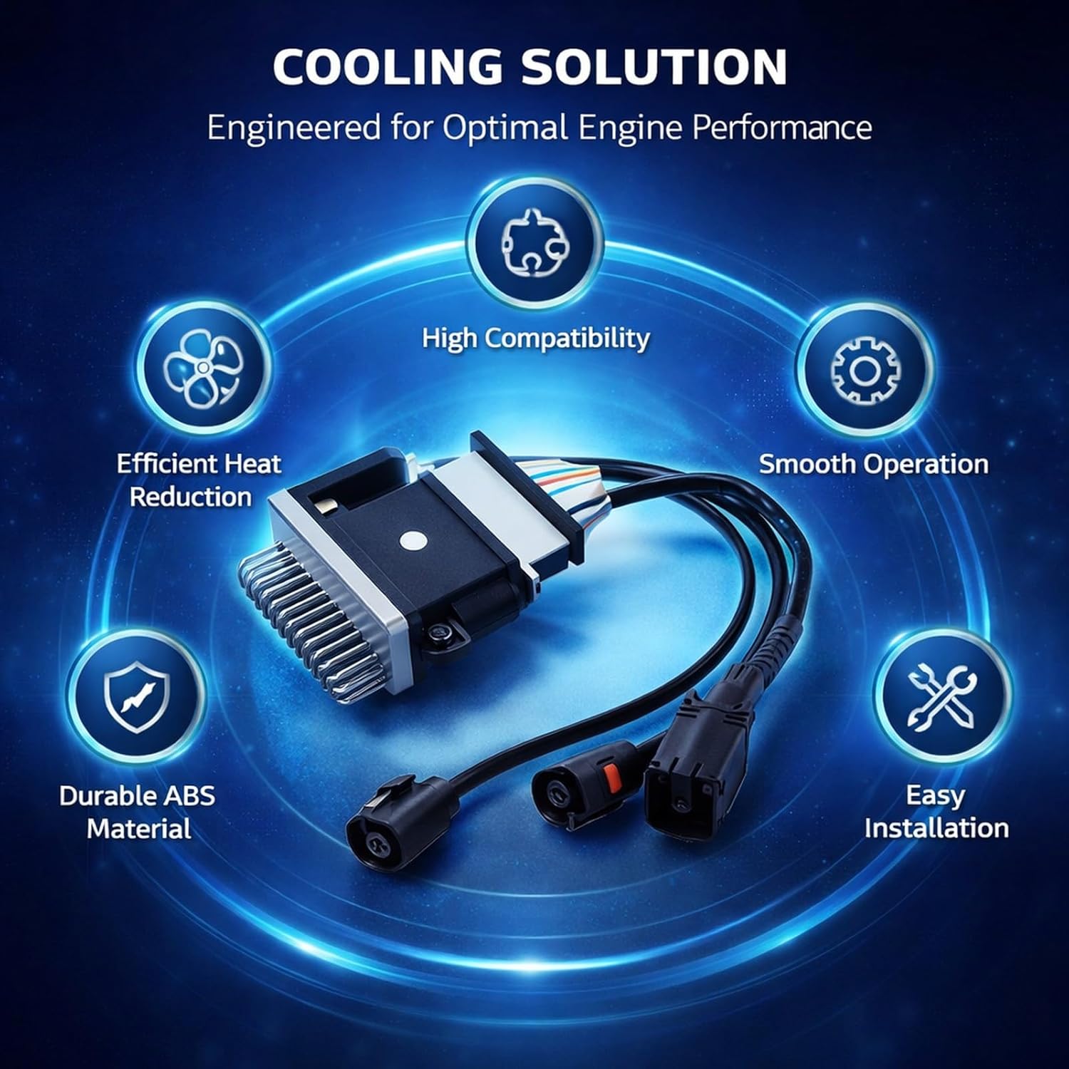 Engine Cooling Fan Control Module, 8K0959501G Replacement, Compatible with A5 - Efficient Heat Dissipation, Robust ABS Construction, Ideal for Automotive Repair