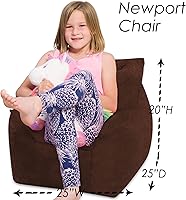 Vista 640 de Posh Creations Puf estructurado cómodo para jugar, leer y ver la televisión, Malibu Lounge, tela de lona para colorear, criaturas