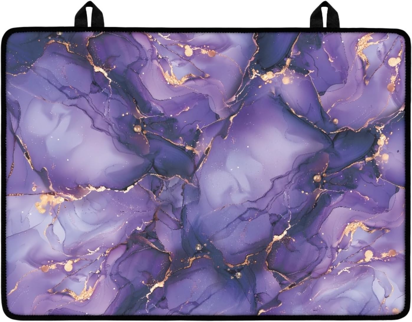 Stove Top Cover for Electric Stove,Anti-Slip Cooktop Cover Glass Top Stove Cover,Waterproof Ceramic Glass Stovetop Protector Mat for Kitchen Dining Table with Hanging Loops,Purple Marble