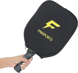 FabSports Lätt kolfiber pickleball-paddel med polypropen bikakärna, halkfritt vadderat grepp, gratis täckning, inomhus/utomhus lek