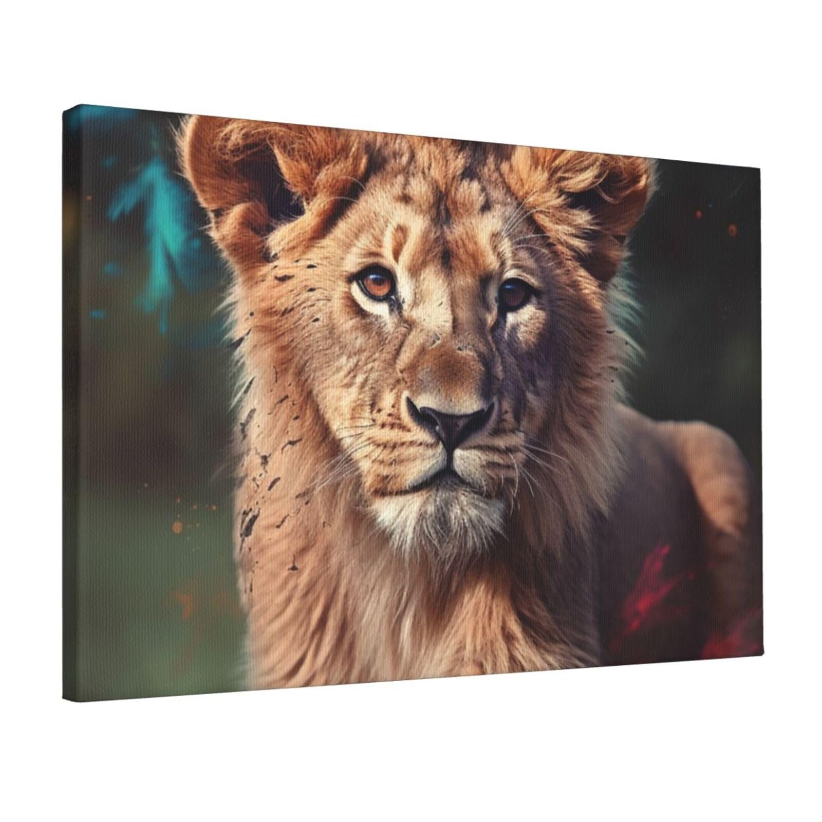 Canvas Wall Art for Living Room Wall Decor 12"x18" Modern Artwork Painting Pictures Hanging Canvas Prints Art Lion Aesthetic Wall Art for Bedroom Bathroom Office Wallart Decor