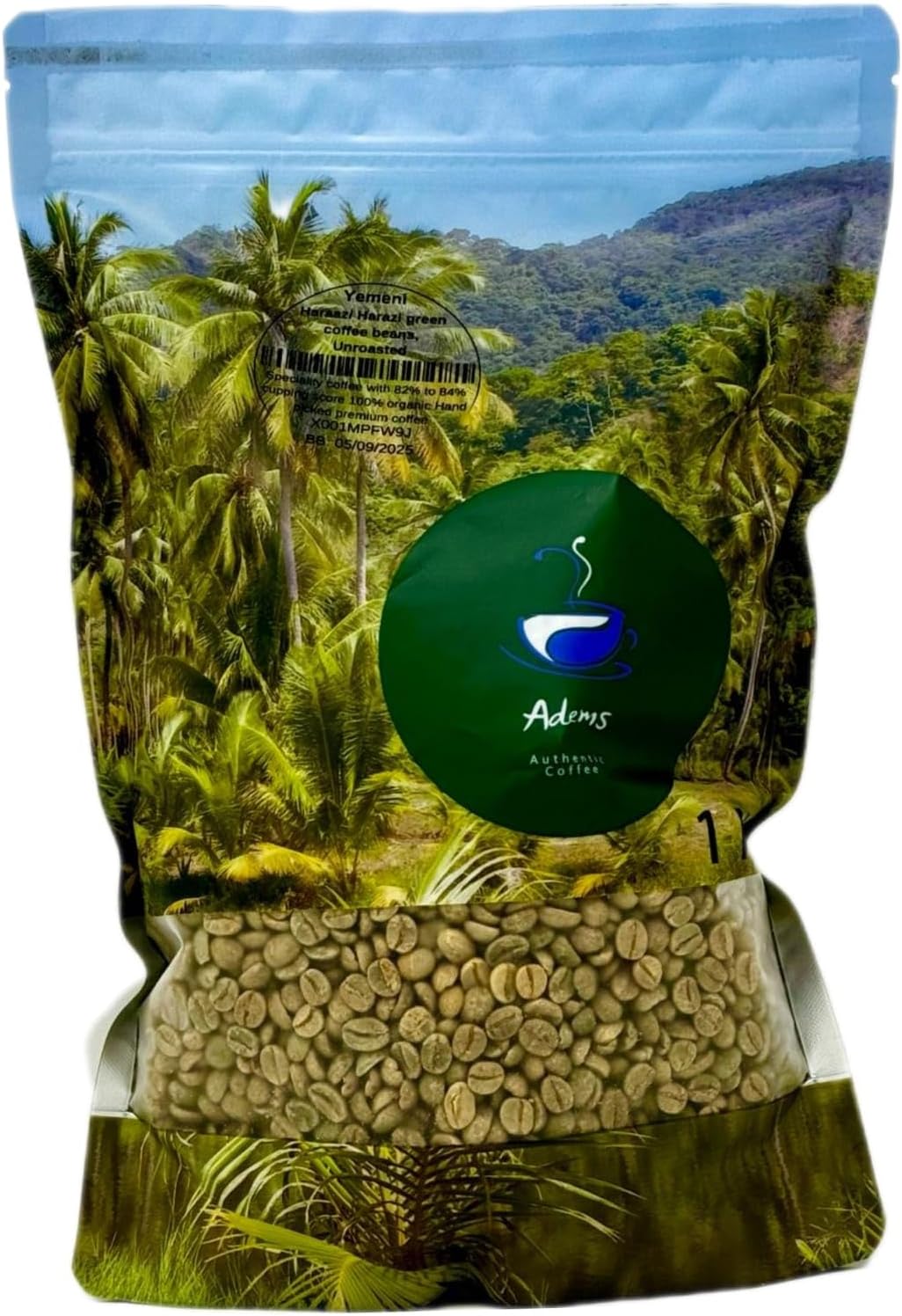 Adems Yemen Haraaz green coffee beans premium unorastedc coffee beans for home and business roasting (1000)