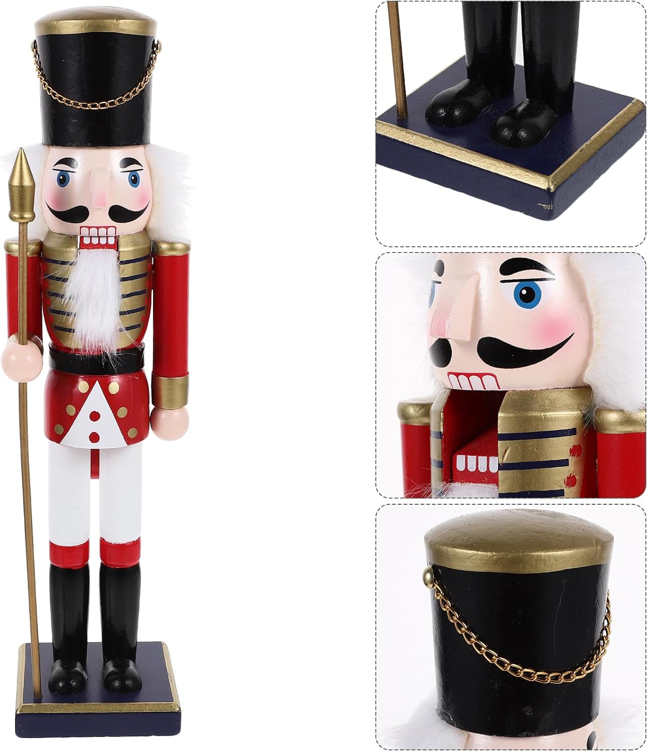 Abaodam Traditional Wooden Nutcracker Soldier Figure Christmas Decorations for Indoor Holiday Decor Festive Tabletop Accent Classic Christmas Ornaments for Home and Tree Decor