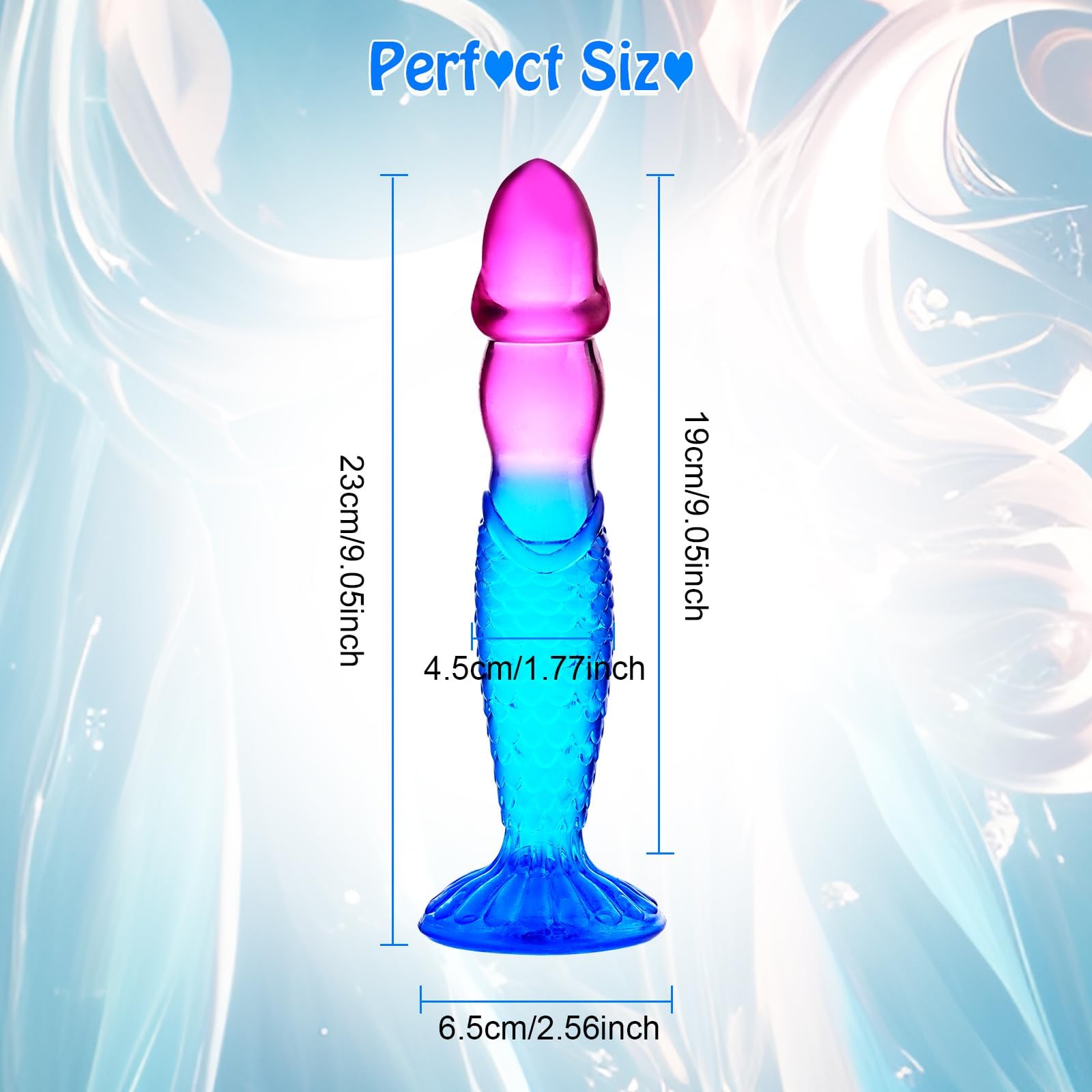 Realistic Dragon Scales Dildo for Women, 9'' Big Fantasy Monster Anal Dildo with Strong Suction Cup, G-spot Huge Clear Dildo for Prostate Massage, Adult Sex Toys for Women Men and Couples