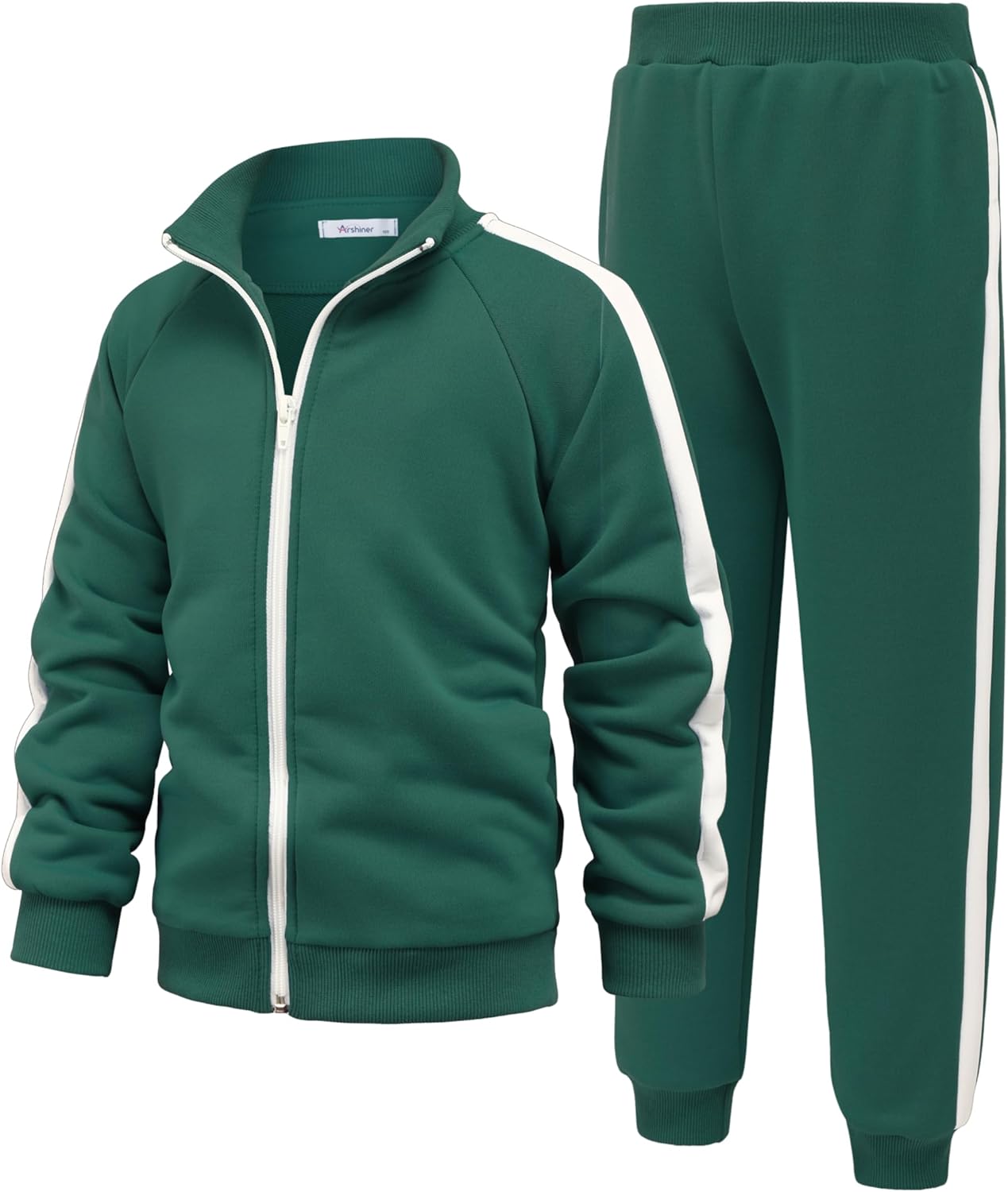 Arshiner Boy's Active Tracksuits Sets Full Zip Sports Jogging Suits Athletic Running 2 Piece Sweatsuits for 5-13 Years