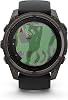Garmin Fenix 8 Smartwatch GPS multideporte premium, 51 mm, zafiro, solar, resistente al buceo, linterna integrada, titanio DLC con correa gris guijarro - Base de carga Signature Series 5