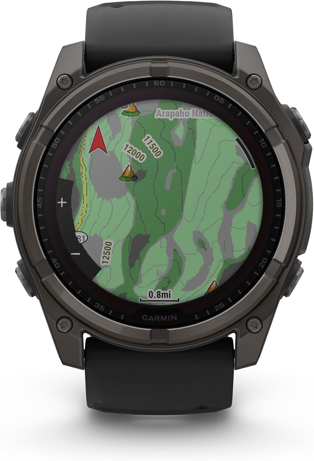 Garmin Fenix 8 Premium Multisport GPS Running Smartwatch, 51 mm, Sapphire, Solar, Dive-Rated, Built-in Flashlight, DLC Titanium with Pebble Gray Band - Signature Series Charging St...