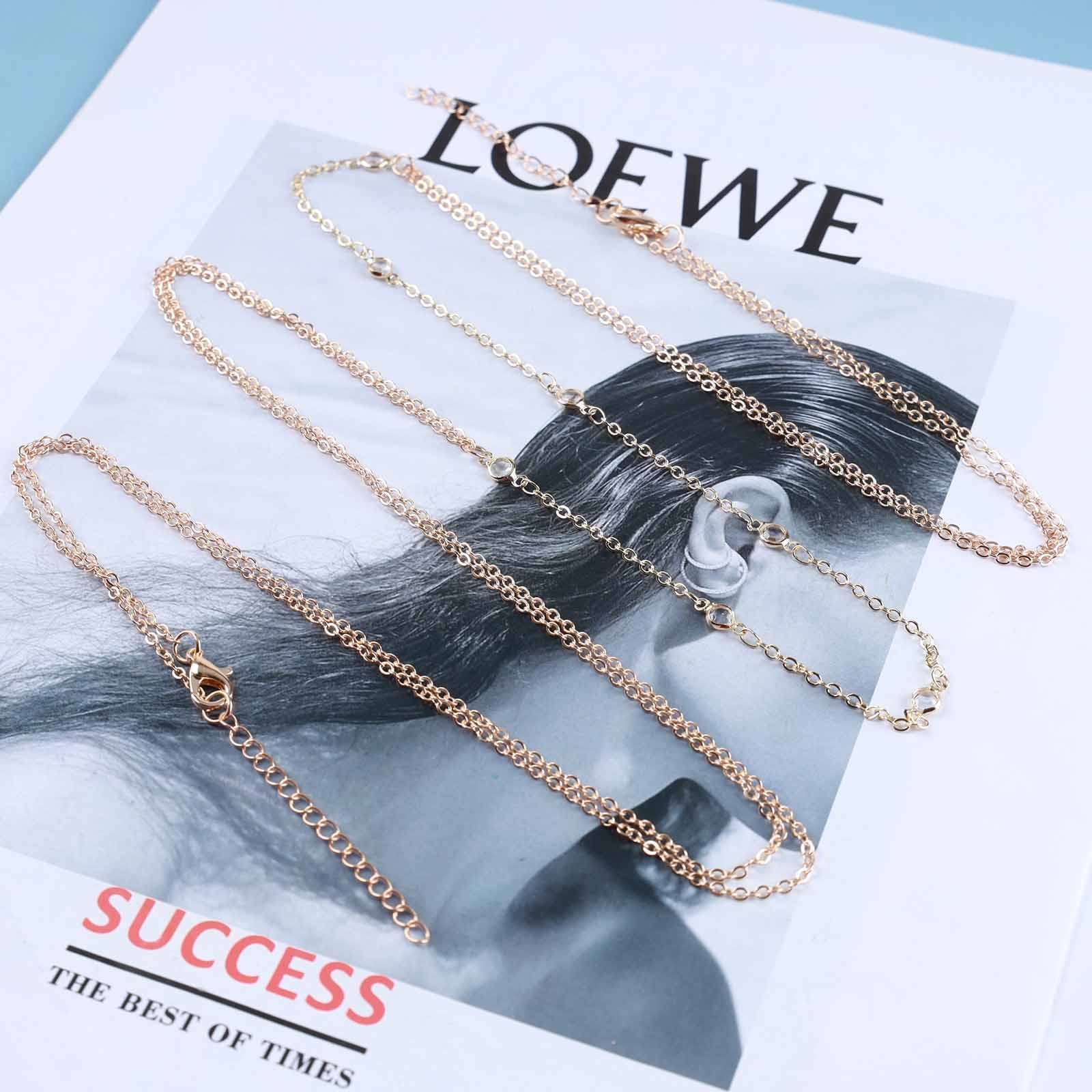 Chaîne Corps Boho Cristal Strass - Collier Poitrine Or Tassel Bikini Party Femme